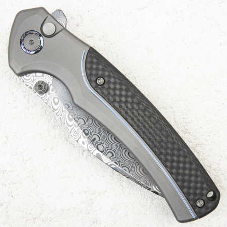 Нож WE Knife Ziffius, Damasteel (Hakkapella), Titanium/Twill Carbon Fiber. LIMITED EDITION - купить в интернет-магазине Blademan
