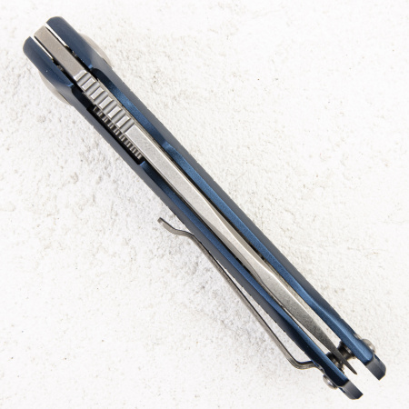 Нож Brous Blades Bionic Flipper, D2 Stonewashed, Aluminium Blue - купить в интернет-магазине Blademan