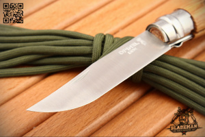 Нож Opinel №8, Нержавеющая сталь, Дуб, Гравировка собака - складной туристические ножи из стали