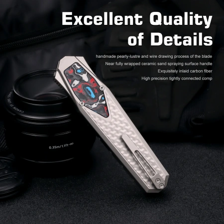 Нож Remette Swordfish Clip-Point, M390, Titanium Colorful Handle, ZL101B3